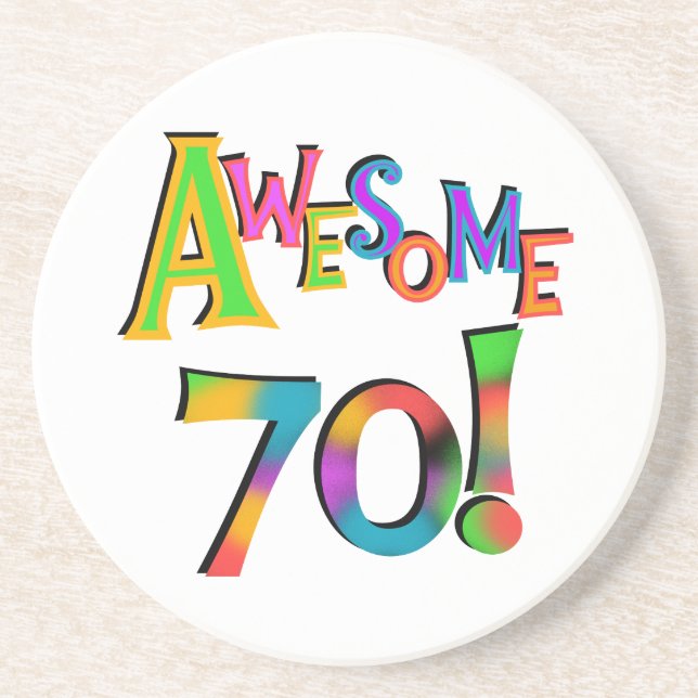 Awesome 70 Birthday T-shirts and Gifts Coaster (Front)