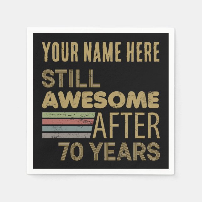 Awesome 70th Birthday Custom Napkin (Front)