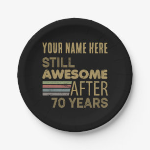 Awesome 70th Birthday Custom Paper Plate
