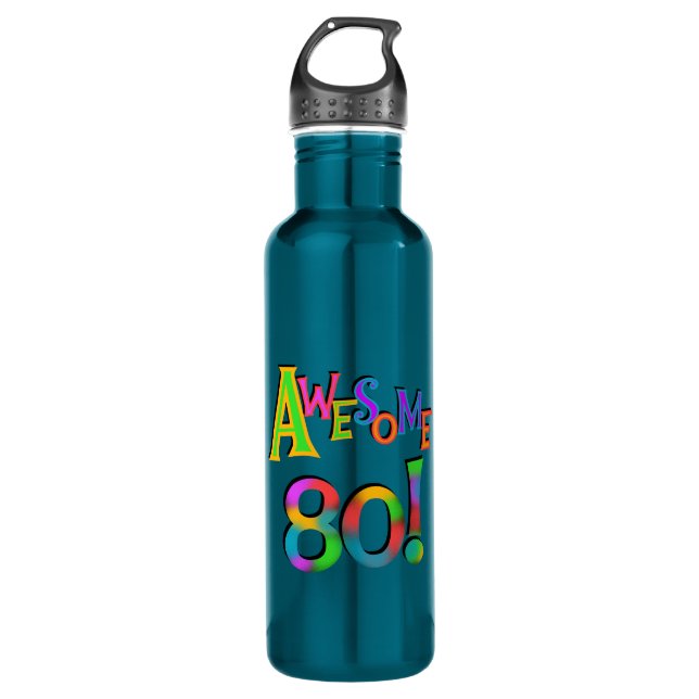 Awesome 80 Birthday T-shirts and 710 Ml Water Bottle (Front)