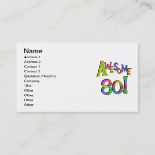 Awesome 80 Birthday T-shirts and Gifts Business Card