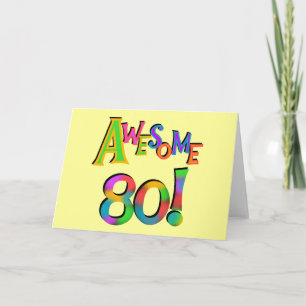 Awesome 80 Birthday T-shirts and Gifts Card