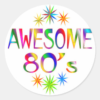 Awesome 80s classic round sticker
