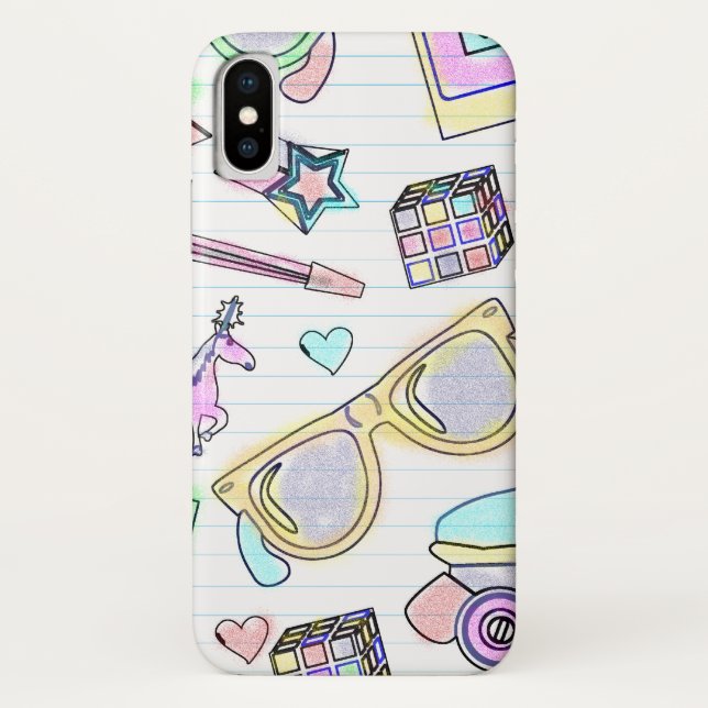 Awesome 80's Colouring Book Pattern Case-Mate iPhone Case (Back)