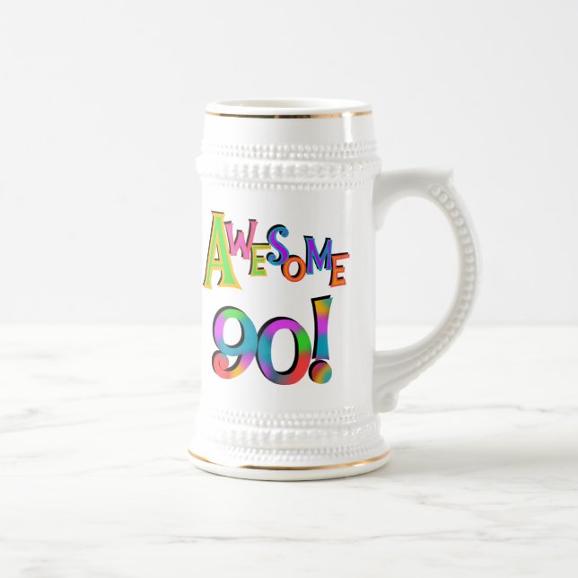 Awesome 90 Birthday T-shirts and Gifs Beer Stein (Right)