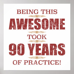 Awesome 90th Birthday Poster