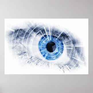 Awesome abstract blue eye poster