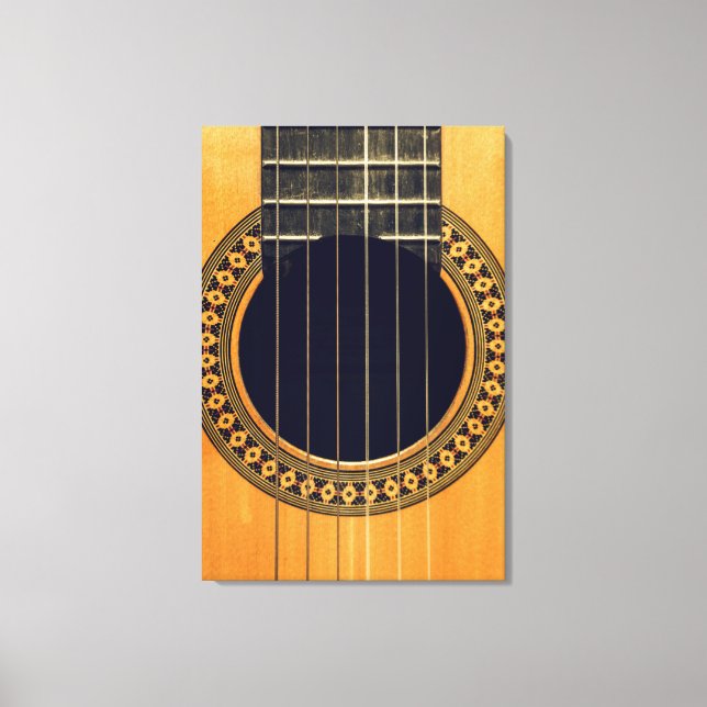 Awesome Acoustic Guitar Canvas Print (Front)