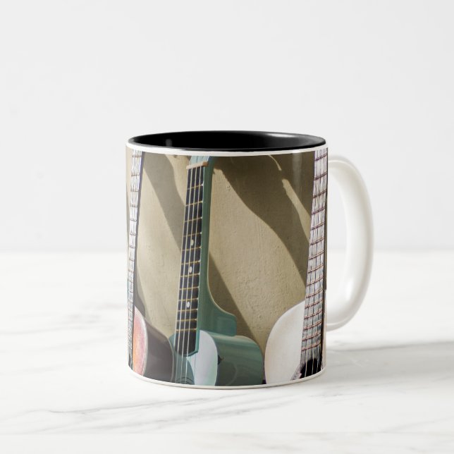 Awesome Acoustic Guitar Two-Tone Coffee Mug (Front Right)