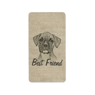 Awesome  adorable funny trendy boxer puppy dog label