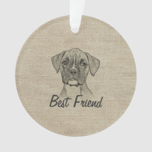 Awesome  adorable funny trendy boxer puppy dog ornament