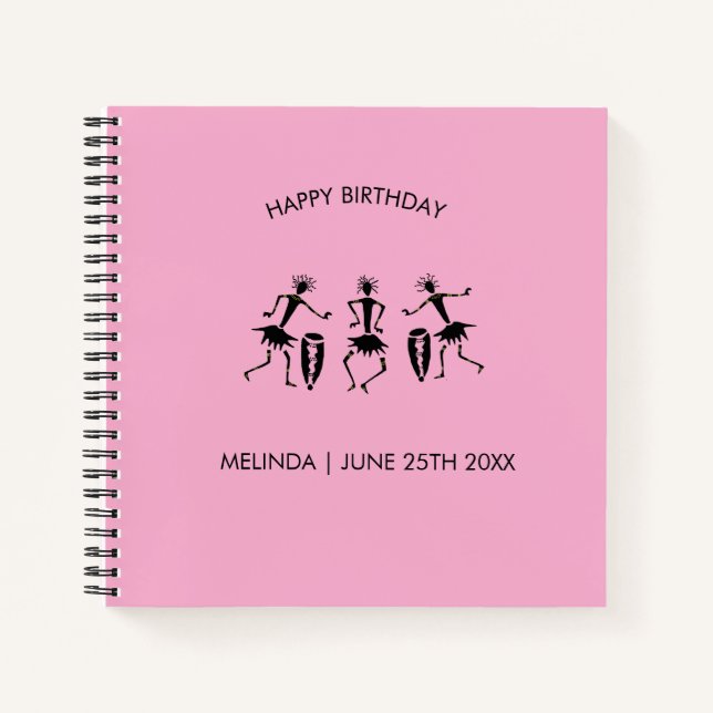 Awesome African Art, Happy Birthday Dance Notebook (Front)
