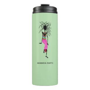 Awesome African Art, Woman Warrior Thermal Tumbler