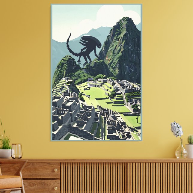 Awesome Alien Xenomorph parody Canvas Print (Insitu(LivingRoom))