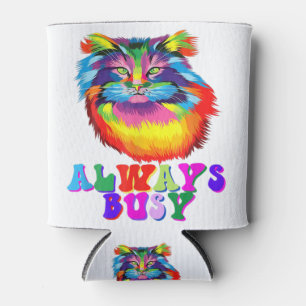 Awesome Always Busy Kitty Cool Colours Cat Lovers Can Cooler