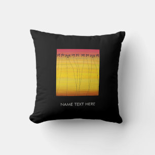 Awesome and colourful Tropical Summer Sunset Black Cushion
