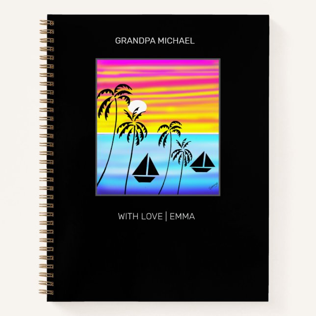 Awesome and Cute Tropical Sailing Notebook (Front)