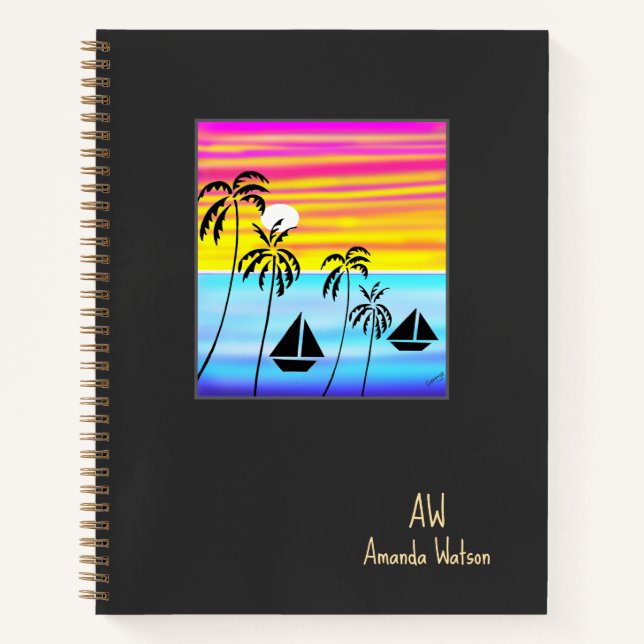 Awesome and Cute Tropical Sailing Notebook (Front)