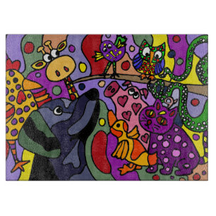 Awesome Animals Abstract Art Cutting Board