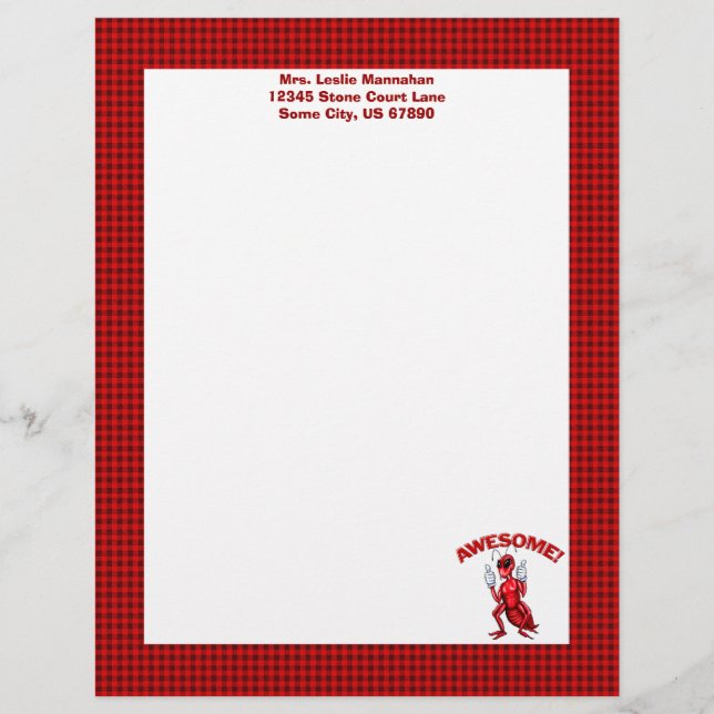 Awesome Ant Letterhead Template (Front)
