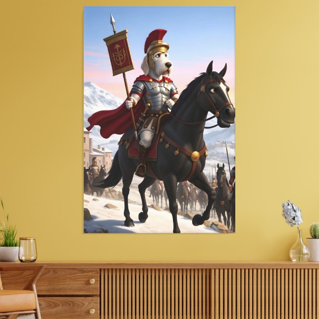 Awesome anthropomorphic Italian Spinone dog canvas Print (Insitu(LivingRoom))