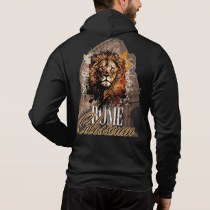 Awesome artwork of lion and Colosseum Rome Black Hoodie