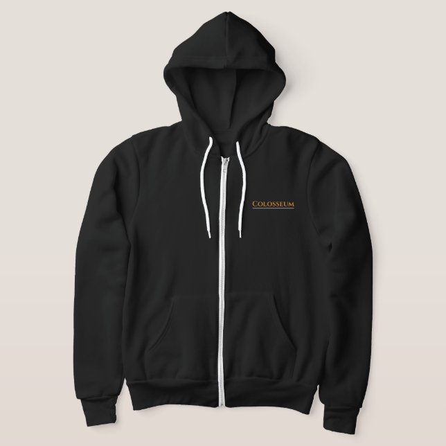 Awesome artwork of lion and Colosseum Rome Black Hoodie (Laydown)