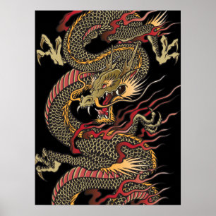 Awesome asian dragon poster