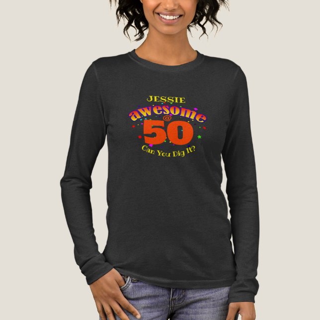 Awesome at 50 Tri-Blend shirt (Front)