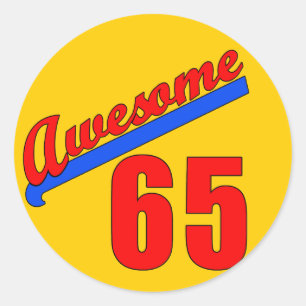 Awesome at 65 Years Old Classic Round Sticker
