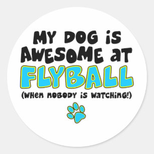 Awesome at Flyball Classic Round Sticker