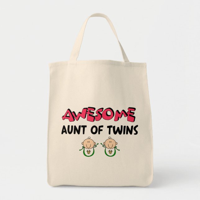 AWESOME Aunt of TWINS Tote Bag (Front)