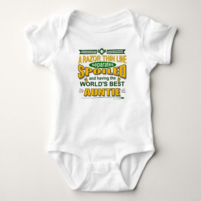 awesome aunt vs brat baby bodysuit (Front)