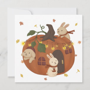 Awesome Autumn: Bunny & Pumpkin Holiday Card
