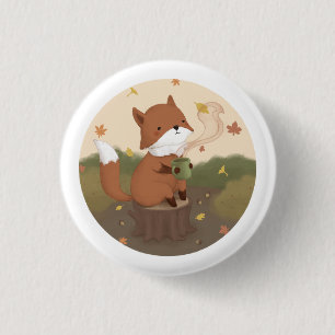 Awesome Autumn: Fox  3 Cm Round Badge