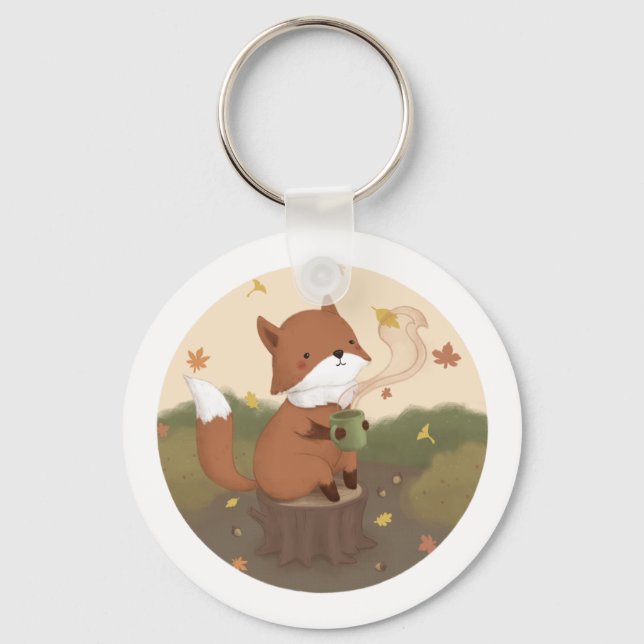 Awesome Autumn: Fox  Key Ring (Front)