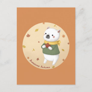 Awesome Autumn Illustration Art Postcard