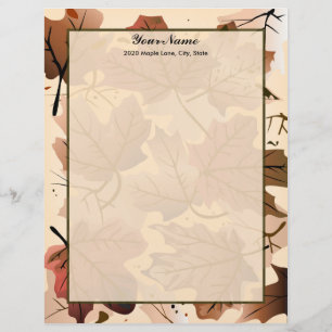 Awesome Autumn Leaves Letterhead Stationary Design