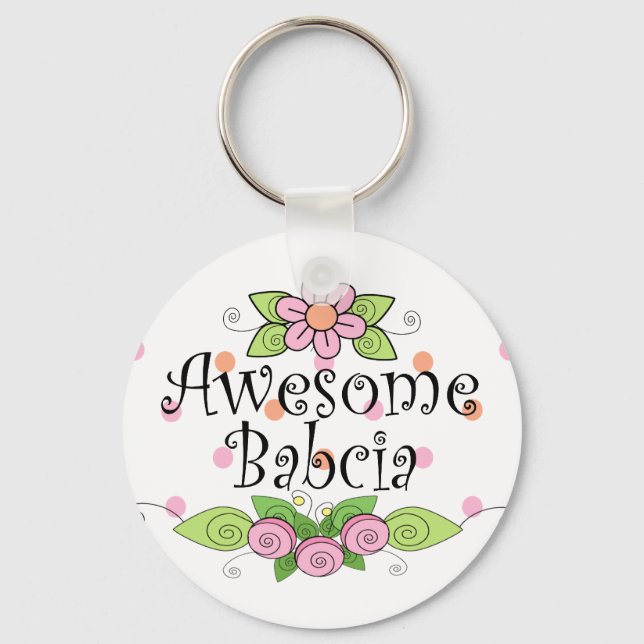 Awesome Babcia T-Shirt Key Ring (Front)