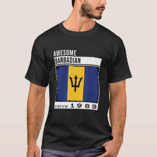 Awesome Barbadian Since 1983 Barbadian 39th Birth T-Shirt
