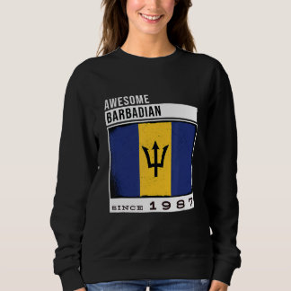 Awesome Barbadian Since 1987 Barbadian 35th Birth Sweatshirt