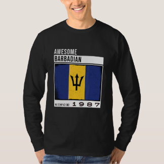 Awesome Barbadian Since 1987 Barbadian 35th Birth T-Shirt