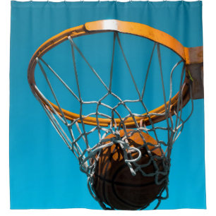 Awesome Basketball Design Shower Curtain