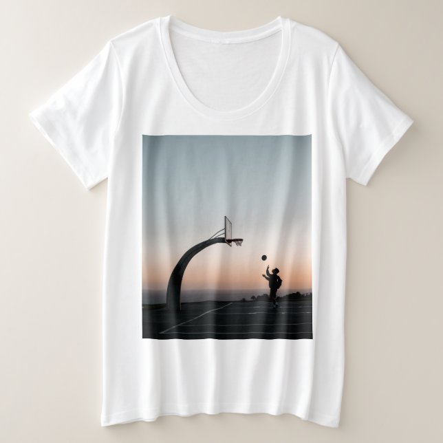 Awesome Basketball Hoop Plus Size T-Shirt (Design Front)
