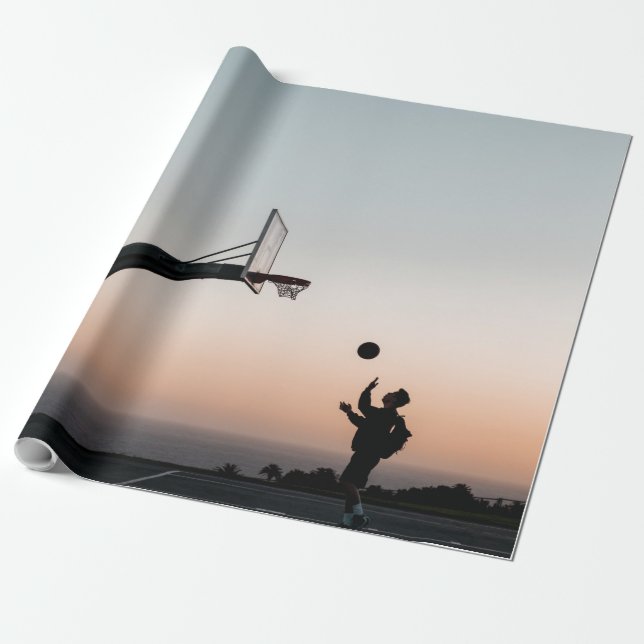 Awesome Basketball Hoop Wrapping Paper (Unrolled)
