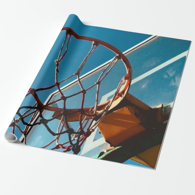 Awesome Basketball Hoop Wrapping Paper (Unrolled)