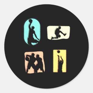 Awesome Basketball Player Boys Kids Men Active Classic Round Sticker