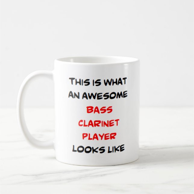 awesome bass clarinet player coffee mug (Left)