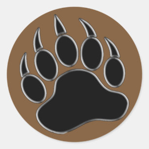 Awesome Bear Paw Classic Round Sticker