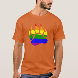 Awesome Bear Paw/Claw Rainbow Flag Design T-Shirt